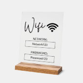 Wifi署名Wifiパスワードアクリルテーブル署名 アクリルサイン (傾斜)