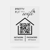WiFi詳細かわいらしはWiFi QRコードに対応 アクリルサイン (正面)