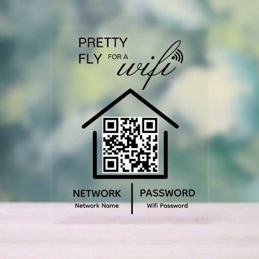 WiFi詳細かわいらしはWiFi QRコードに対応 アクリルサイン (ニュートラル)