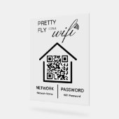 WiFi詳細かわいらしはWiFi QRコードに対応 アクリルサイン (傾斜)