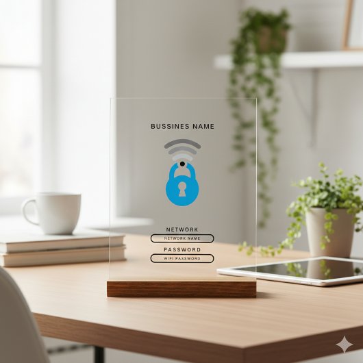 WiFi鍵テックロゴテンプレートアクリルサイン アクリルサイン