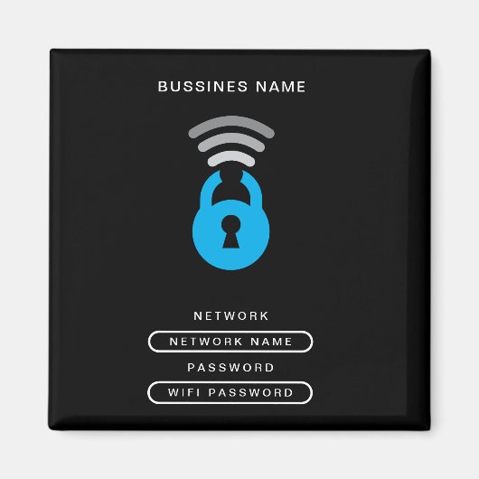 WiFi鍵テックロゴテンプレート マグネット (正面)