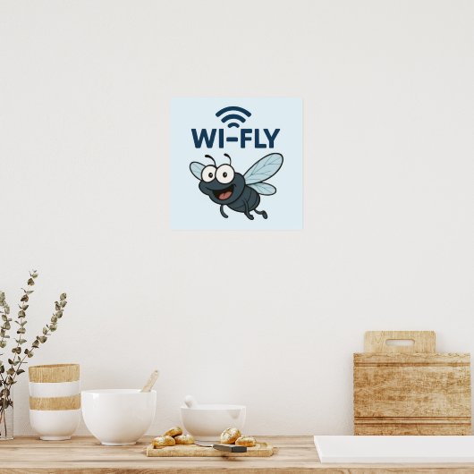 Wifi おもしろい ポスター (キッチン)