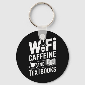 Wifi カフェインと教科書 キーホルダー