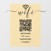 Wifi ネットワーク接続用 QR コード ミニマル ウィンドウサイン (シート)