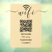 Wifi ネットワーク接続用 QR コード ミニマル ウィンドウサイン (シート3)