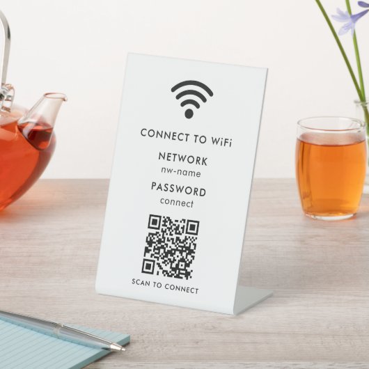 WiFi ネットワーク|QRコードをスキャンしてインターネットに接続 台座サイン (インサイチュ)