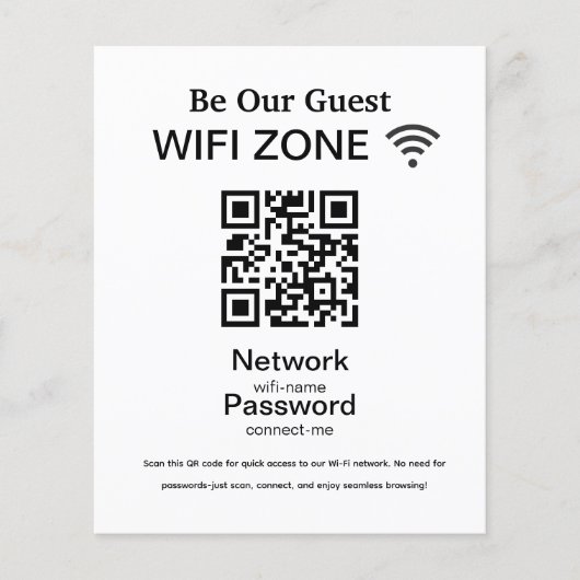 Wifi ネットワーク | QRコード インターネット スキャンで接続 チラシ (正面)
