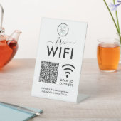 WiFi ビジネスサイン - ロゴ、QRコード & ネットワーク 台座サイン (インサイチュ)