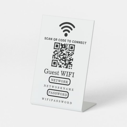 WiFi / メニューQRコードサイン 台座サイン (正面)