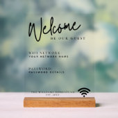 Wifi モダンネットワークパスワードゲスト情報 アクリルサイン (ニュートラル)