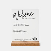 Wifi モダンネットワークパスワードゲスト情報 アクリルサイン (正面)
