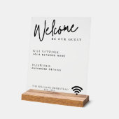 Wifi モダンネットワークパスワードゲスト情報 アクリルサイン (傾斜)