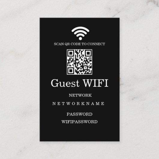 Wifi モダン ネットワーク QRコード ビジネスカード (正面)