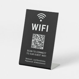 Wifi 情報サイン オンライン接続 モダン ミニマル 台座サイン