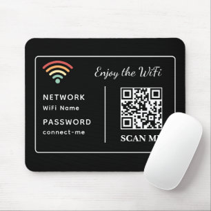 WiFi 楽しむ QRコードネットワーク名とパスワード マウスパッド