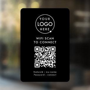 WiFi 窓用フィルム ネットワークQRコードビニールステッカーサイン ウィンドウサイン