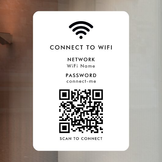 WiFi 窓用フィルム | QRコードでネットワークに接続するビニール・ステッカー ウィンドウサイン