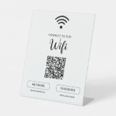 Wifi Info Sign Connect Online Minimal Modern Sign 台座サイン (正面)