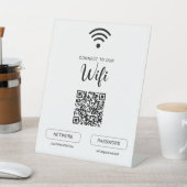 Wifi Info Sign Connect Online Minimal Modern Sign 台座サイン (インサイチュ)