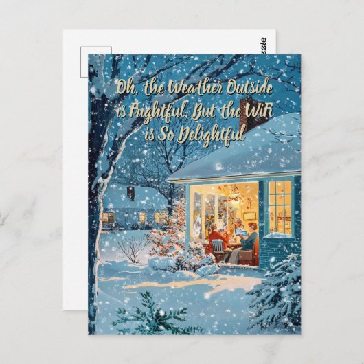 WiFi is So Delightful – Funny Christmas Postcard ポストカード (正面/裏面)