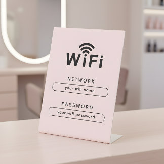 WiFi Login Table Sign For Spa & Beauty Salon 台座サイン