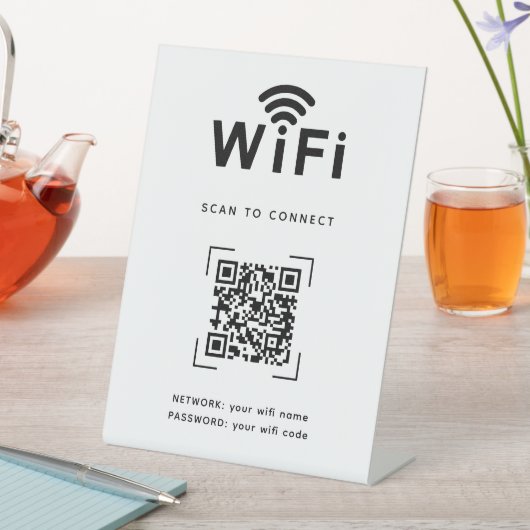WiFi Login Table Top Sign For Reception Area 台座サイン (インサイチュ)