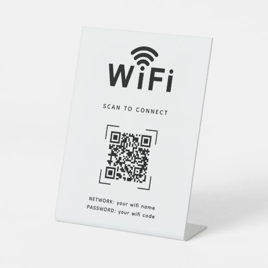 WiFi Login Table Top Sign For Reception Area 台座サイン (正面)