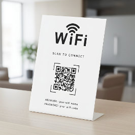 WiFi Login Table Top Sign For Reception Area 台座サイン