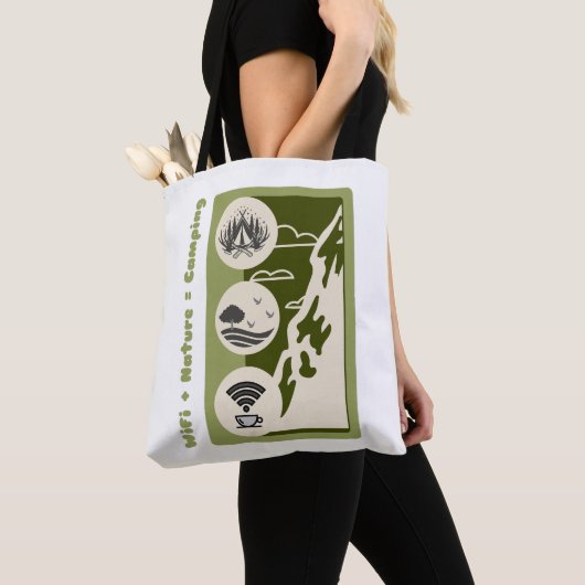 WiFi + nature = camping adventure camping トートバッグ (クローズアップ)