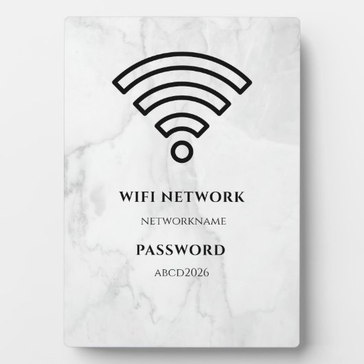 Wifi Network and Password Black Plaque フォトプラーク (正面)