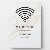 Wifi Network and Password Black Plaque フォトプラーク (正面)