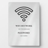 Wifi Network and Password Black Plaque フォトプラーク (正面)