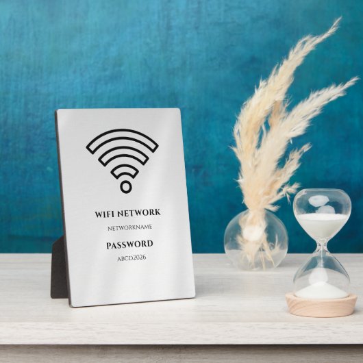 Wifi Network and Password Black Plaque フォトプラーク (側面)