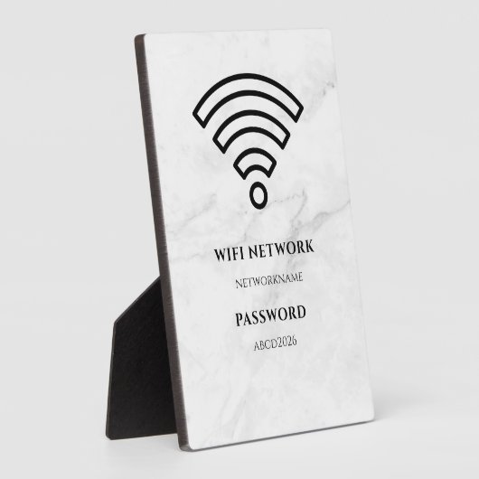 Wifi Network and Password Black Plaque フォトプラーク (側面)