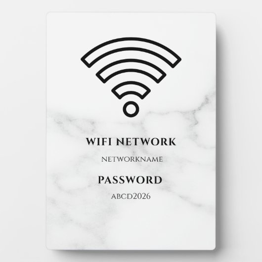 Wifi Network and Password Black Plaque フォトプラーク (正面)