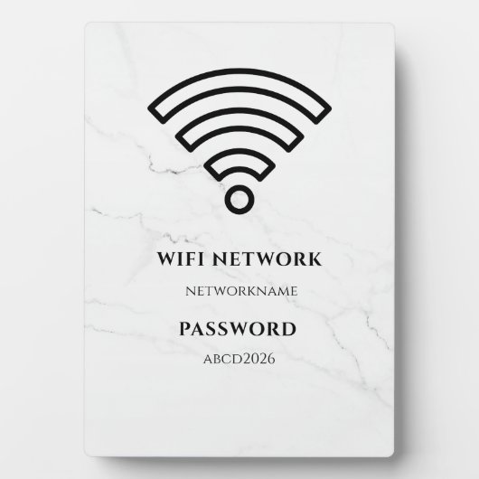 Wifi Network and Password Black Plaque フォトプラーク (正面)