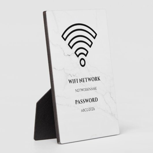 Wifi Network and Password Black Plaque フォトプラーク (側面)