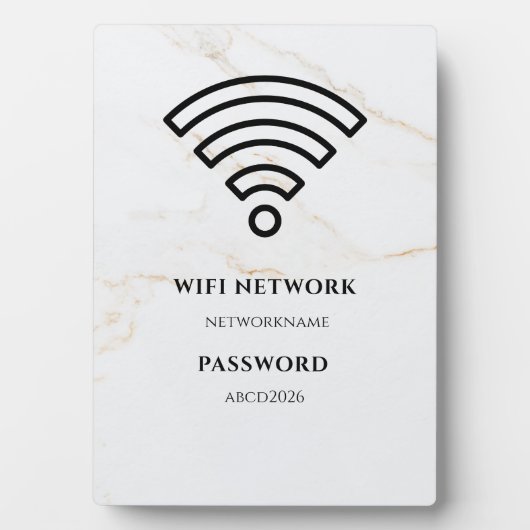 Wifi Network and Password Black Plaque フォトプラーク (正面)
