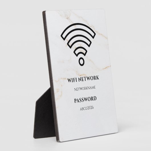 Wifi Network and Password Black Plaque フォトプラーク (側面)