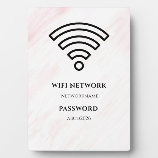 Wifi Network and Password Black Plaque フォトプラーク (正面)