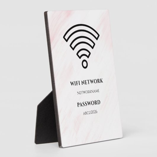 Wifi Network and Password Black Plaque フォトプラーク (側面)