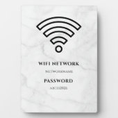 Wifi Network and Password Black Plaque フォトプラーク (正面)