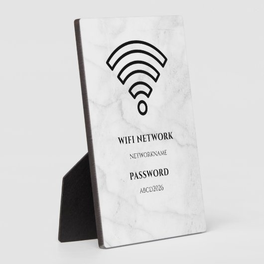 Wifi Network and Password Black Plaque フォトプラーク (側面)