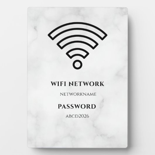 Wifi Network and Password Black Plaque フォトプラーク (正面)