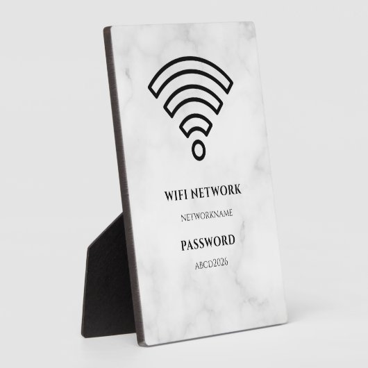 Wifi Network and Password Black Plaque フォトプラーク (側面)
