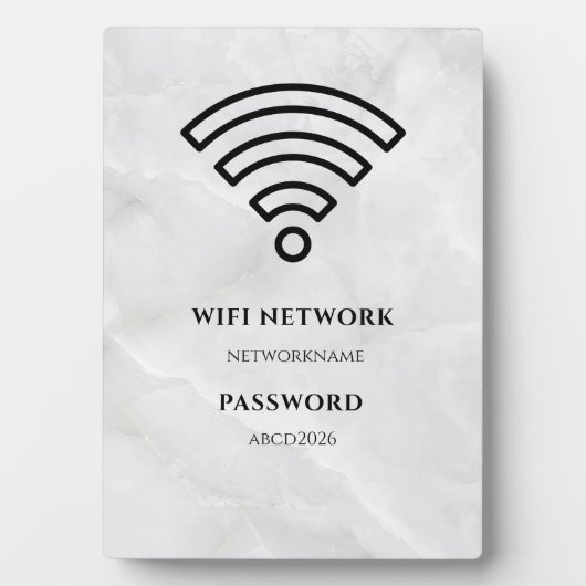 Wifi Network and Password Black Plaque フォトプラーク (正面)