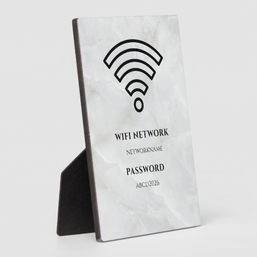 Wifi Network and Password Black Plaque フォトプラーク (側面)