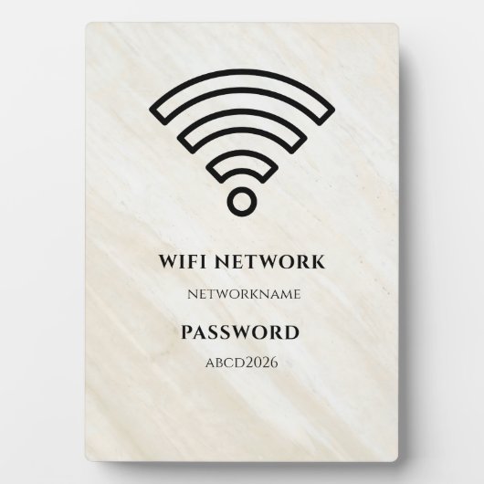 Wifi Network and Password Black Plaque フォトプラーク (正面)