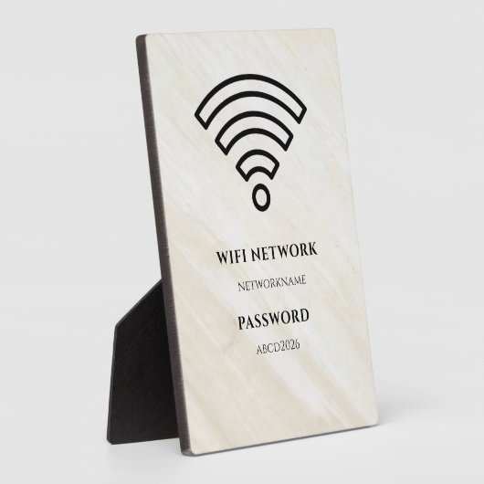 Wifi Network and Password Black Plaque フォトプラーク (側面)